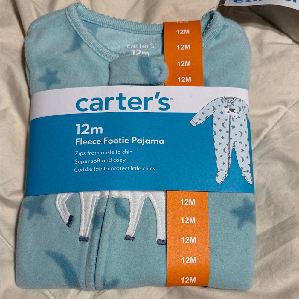 Carter's Blue Star Fleece Footie Pajama